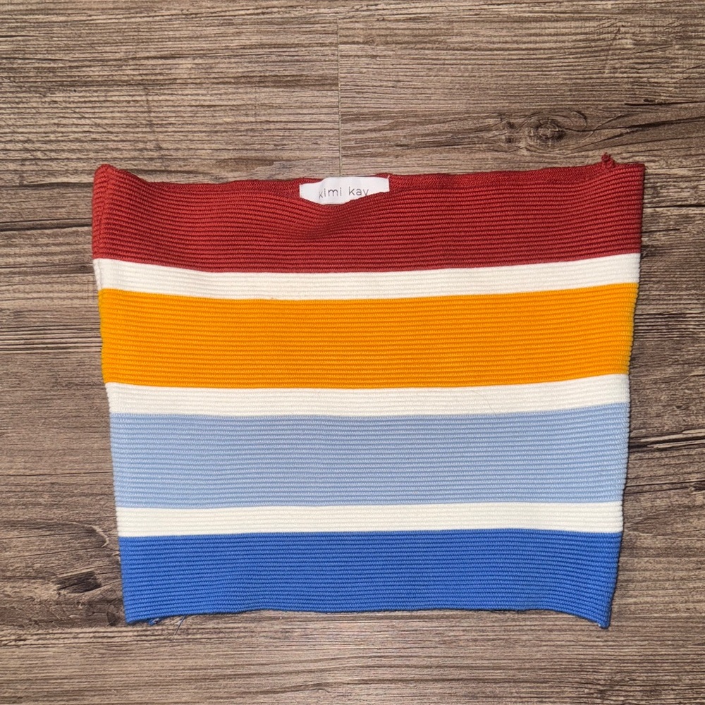 Colorful Kimi Kay Striped Tube Top